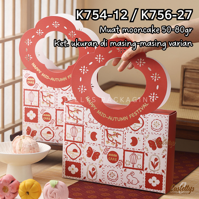 

Kotak Box Mooncake MERAH 75gr K754-12 / K756-27 Pia Snowskin Mochi Kue Bulan Hampers