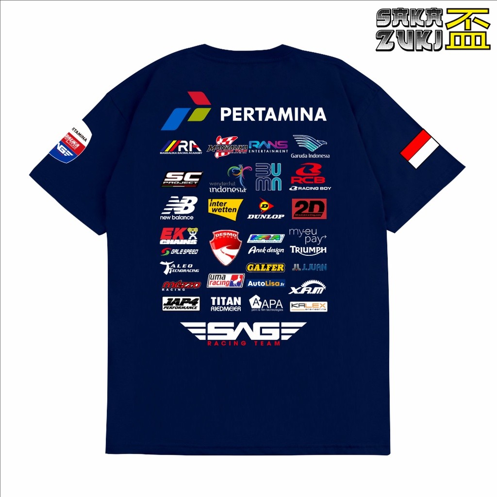 GILAN Kaos Baju T Shirt Distro Unisex Gambar Sirkuit Pertamina Mandalika Racing Team Original TShirt