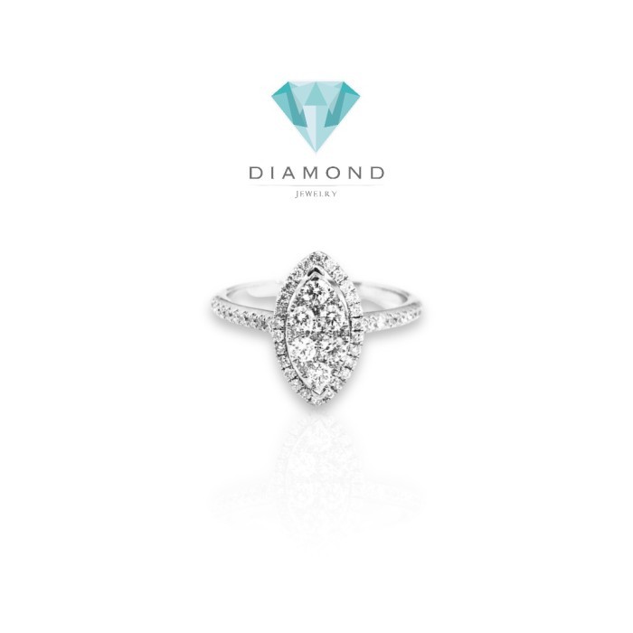 Cincin berlian model oval 18K