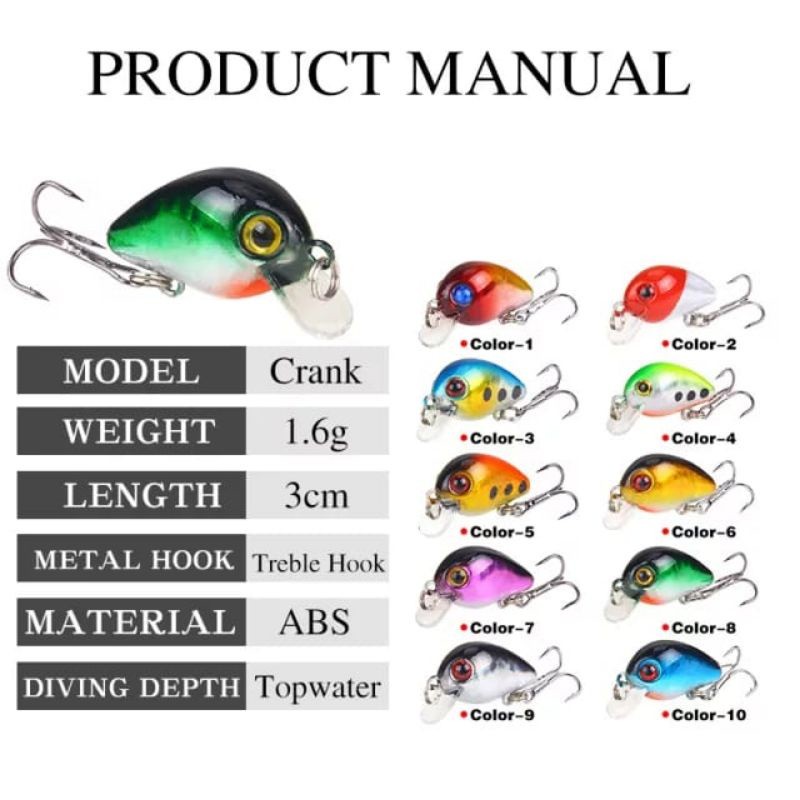 umpan minnow mini floating 3cm / 1.6 gram