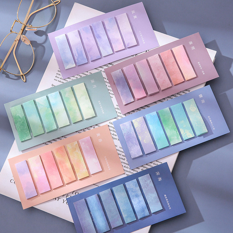 

BEST! 1 SET STICKY NOTE / PEMBATAS BUKU / PENANDA KERTAS MOTIF GALAXY GRADIENT COLOR AESTHETIC
