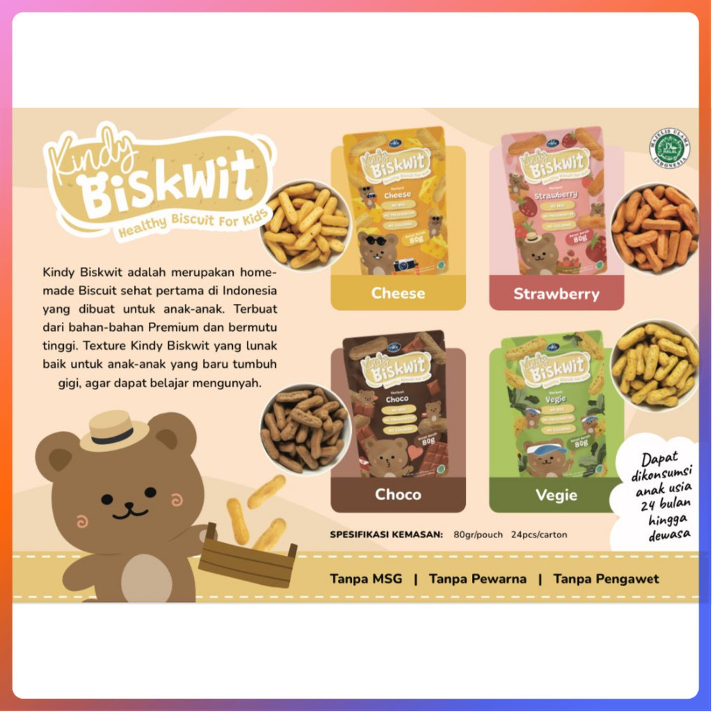 

Abe Food Kindy Biskwit Biskuit Sehat Anak 40gram - UP12