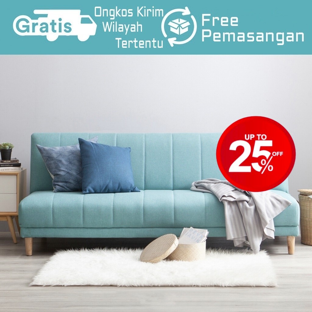 Sofa bed Minimalis Kaki Retro Kain daphnie