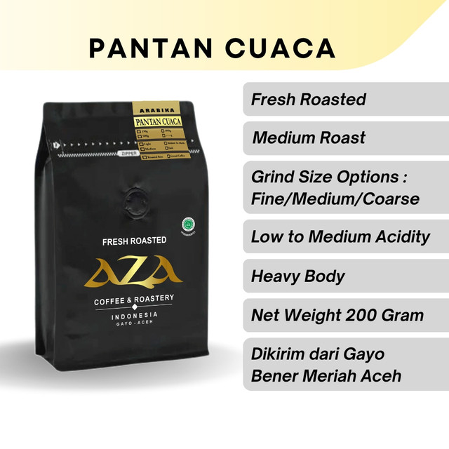 

Aza Coffee - Kopi Arabika Gayo Lues Pantan Cuaca 200 gr