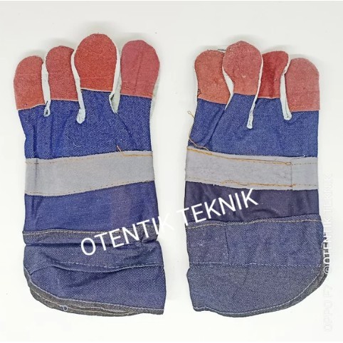 SARUNG TANGAN LAS KOMBINASI JEANS KULIT - WELDING LEATHER GLOVE