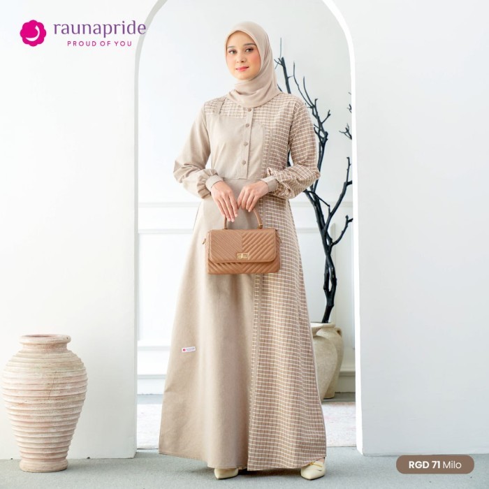 ✨BISA COD✨ - Baju Gamis Wanita Katun/ Rauna / RGD-71 / Fashion Muslim - Light Green, S