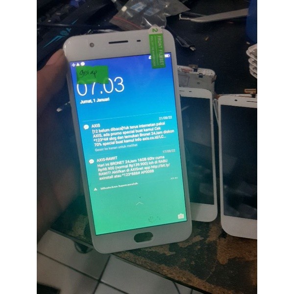 EX KOMPATIBLE LAYAR LCD TOUCHSCREEN FULLSET SENTUH KACA GLASS ASLI Oddo A57 A39 F1S KOMPATIBEL ASLI 
