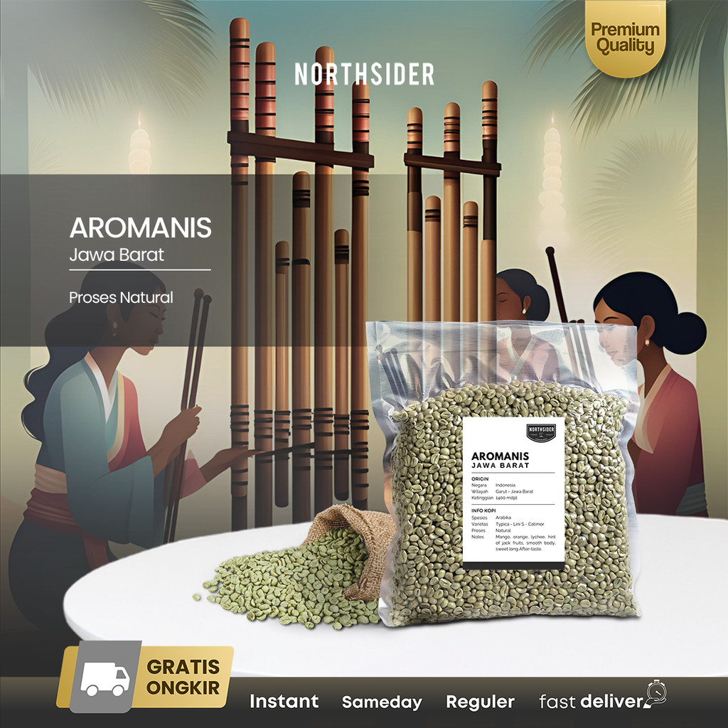 

Green Bean Arabika Aromanis Taneuh Sunda Natural - Biji kopi mentah