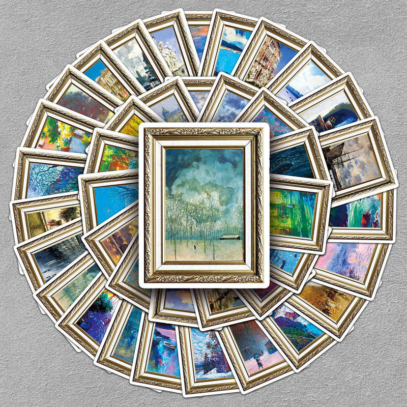 

50PCS STICKER Frame Picture LUCU ANTI AIR UNTUK DEKORASI SEPEDA LAPTOP DIARY JURNAL SCRAPBOOK