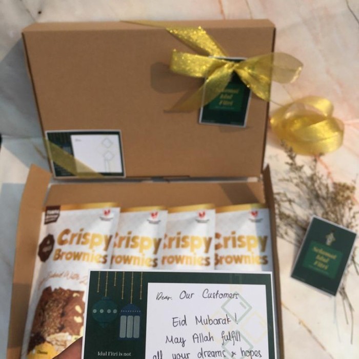 

DISKON HAMPERS RAMADHAN / IDUL FITRI / LEBARAN ISI 4 CRISPY BROWNIES TERMURAH