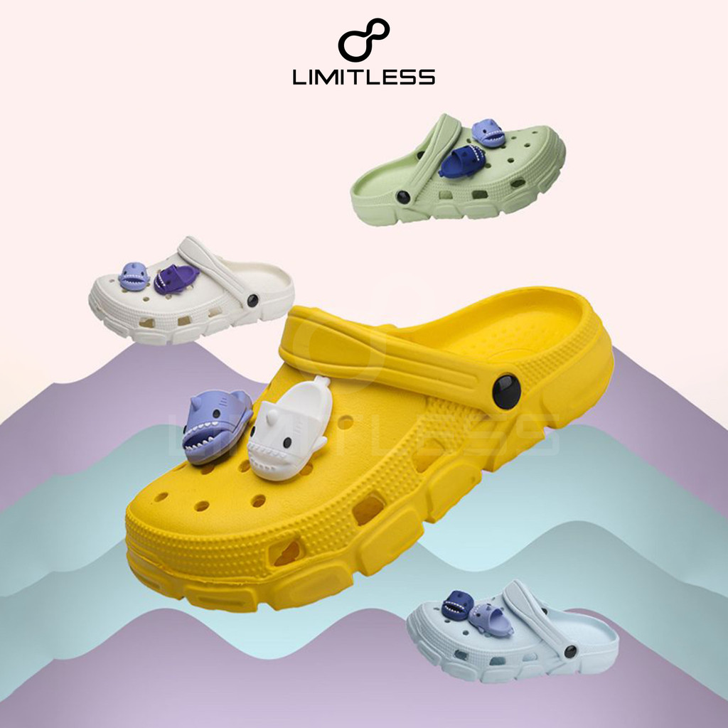 Sticker Charm Shark Sandal 3D Hiu Accesoris Charms Sandal Lepas Pasang Kekinian