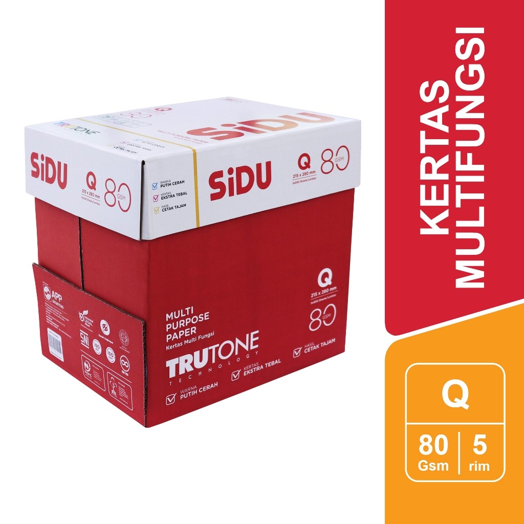 

[BMS Tangerang] SiDU Kertas Print / Fotocopy HVS 80 GSM Q per BOX - SDU PC 80 Q