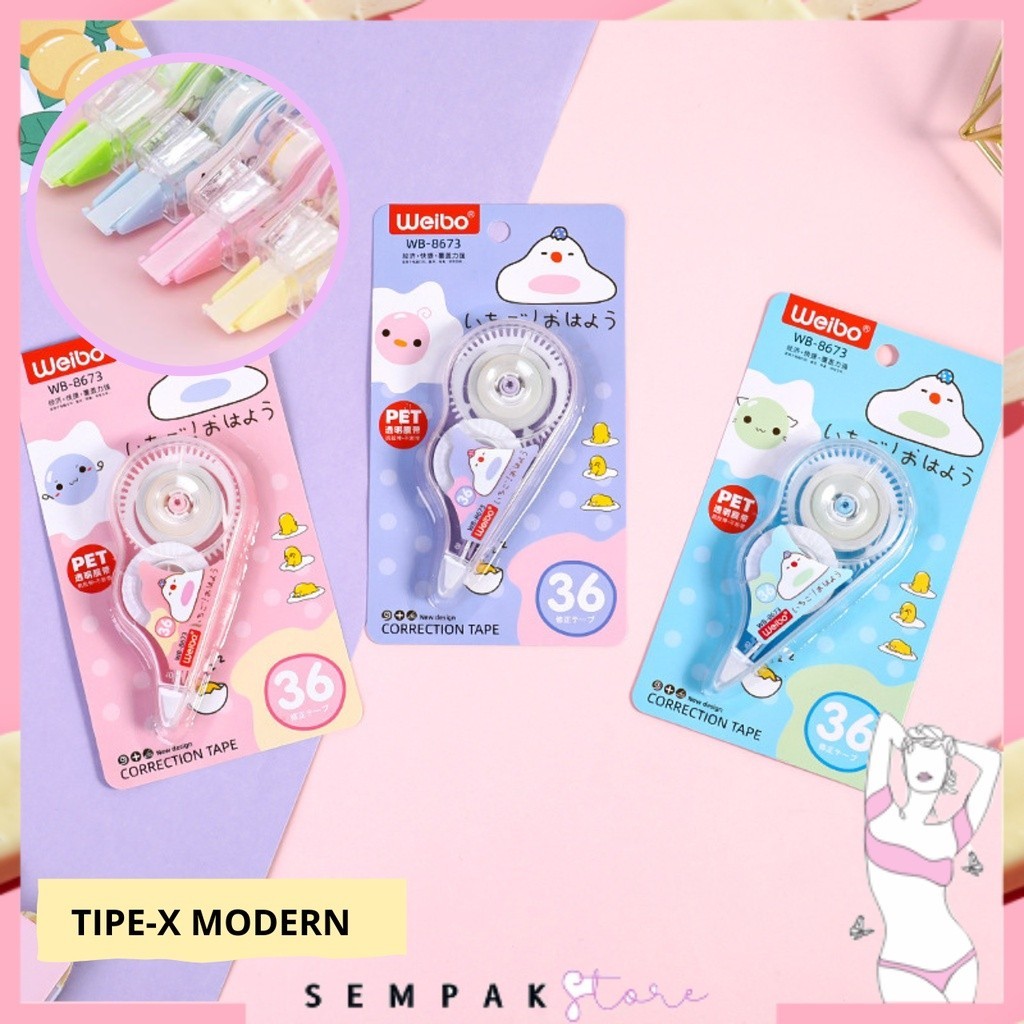 

SS Correction Tape Students Stationary School Supplies 8M Multiple Color Tipe-x Karakter Lucu Penghapus PenaTip-ex Kertas Mini