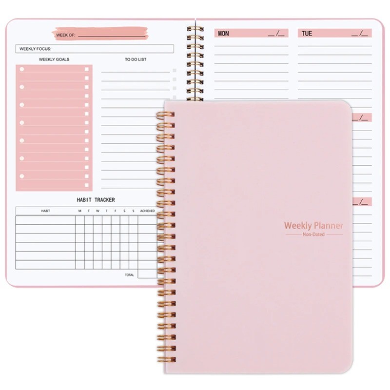 

A5 Weekly Planner Notebook Weekly To-Do List Planning Goals Student Schedule Diary Stationery Office School Supplies