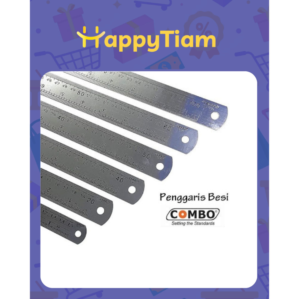

PENGGARIS BESI COMBO 30CM METAL RULER MISTAR GARIS GARISAN 30 CM