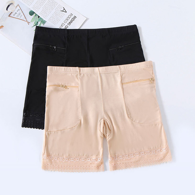 

Sexy Summer Women's Safety Pants Modal Leggings With Pockets Underwear Mid Waist Soft Breathable Underwear Three-point Pants