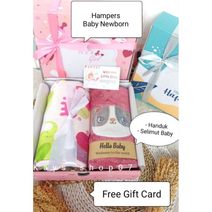 

Hampers Bayi Kado Hadiah Bayi Newborn Selimut Handuk - HS Pink, Happiness