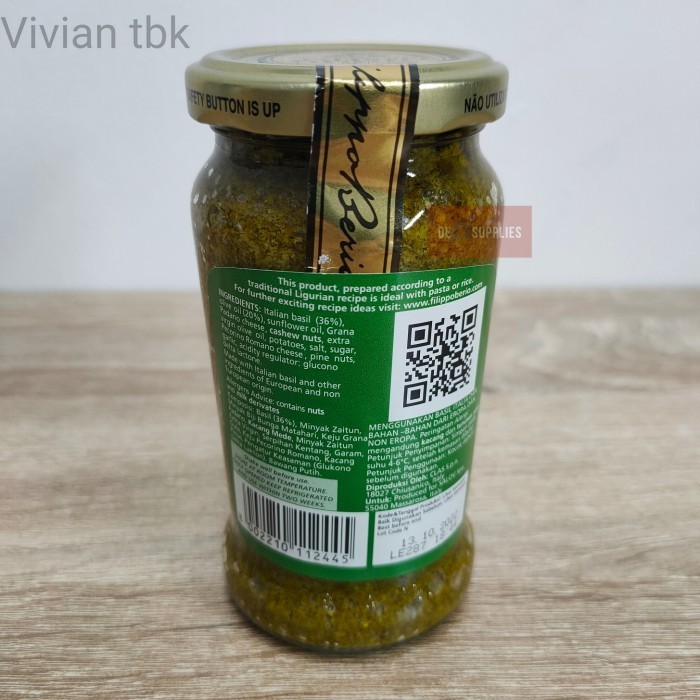 

vv Filippo Berio Classic Pesto 190gr - Saus Pasta Spagheti Pesto Basil
