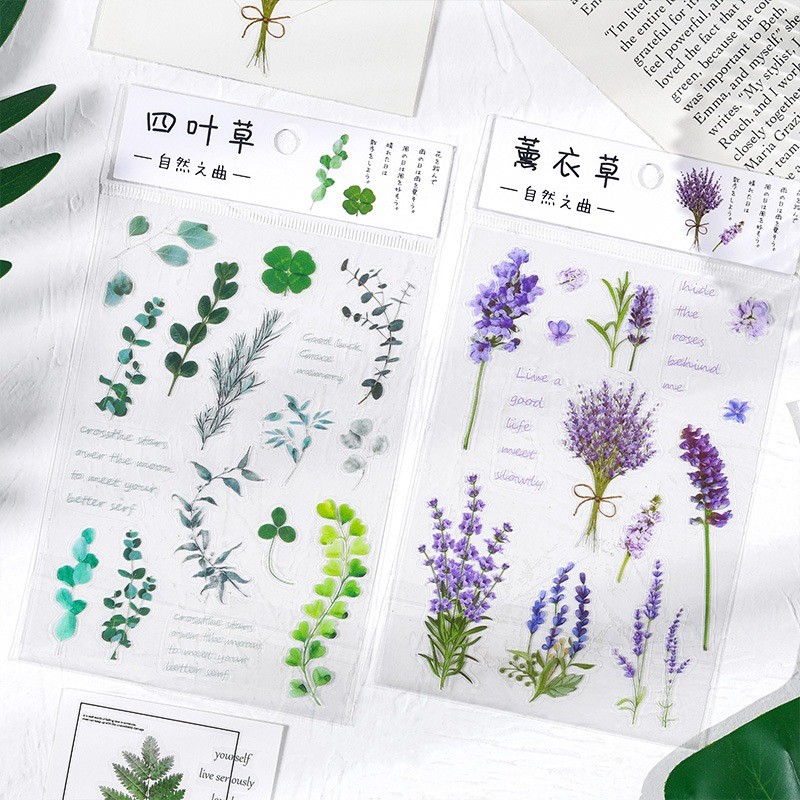 

VT - Fake Flower Stiker Stationery Stiker Buku PET Sticker Decor Planner DIY Design STK2001