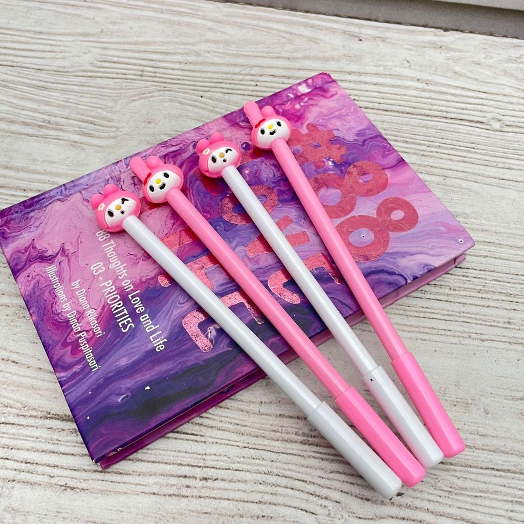 

Pulpen gel Tinta Hitam Karakter Sanrio My Melody Cute Lucu Warna Pink Putih Imut Unik Favorit Anak Cantik Estetik Stationary Fancy