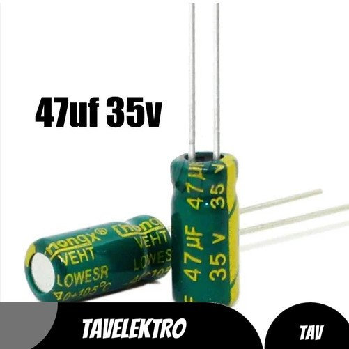 Kapasitor Capacitor ELCO Polar 47uf 35v 47uf 35 V 47 mikro 35 volt-Tavelektro
