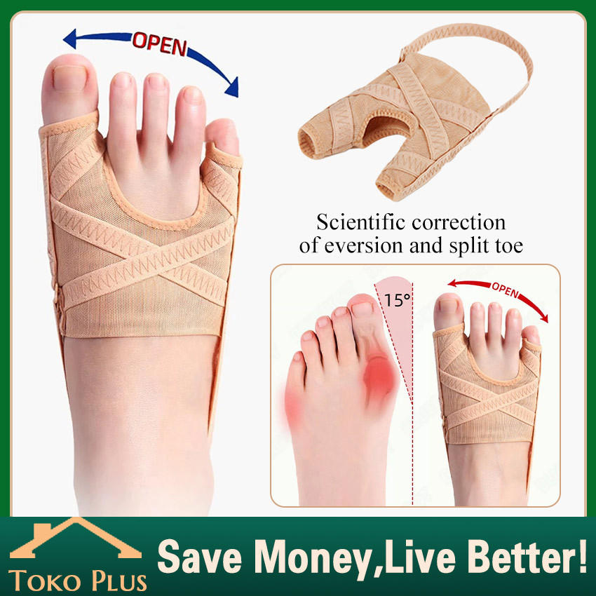1Pasang Alat Korektor Jempol Kaki Ortopedi Bunion Corrector Elastis / Toe Splint Support Korektor Ja