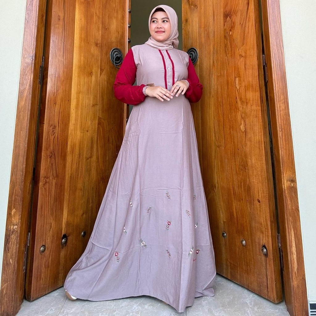 Gamis Amanda Fara list Rayon Twill Premium