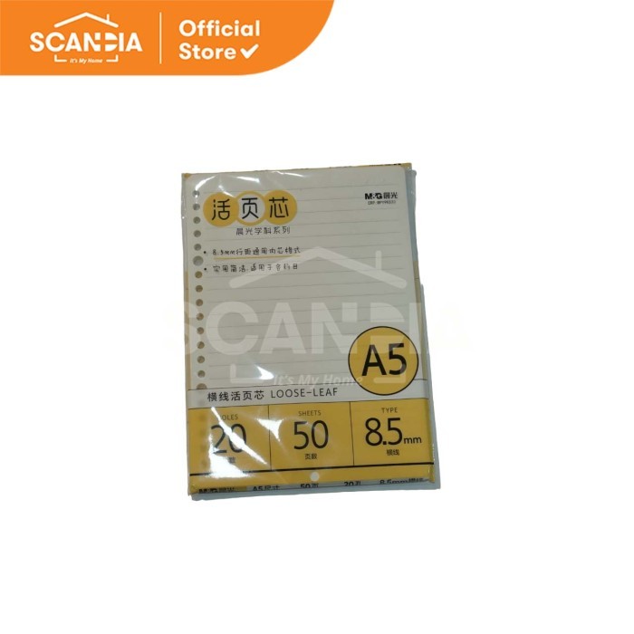 

SCANDIA Kertas Binder A5 20Holes Loose Leaf Refill 50Sheets (60046522)