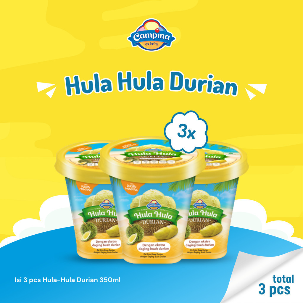 

Campina Hula Hula Durian 350ml - Es Krim