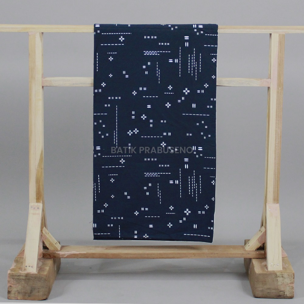 Kain Batik Print Premium Motif Rayan Biru Dongker Seri Kalanata Original Batik Prabuseno Solo Printi