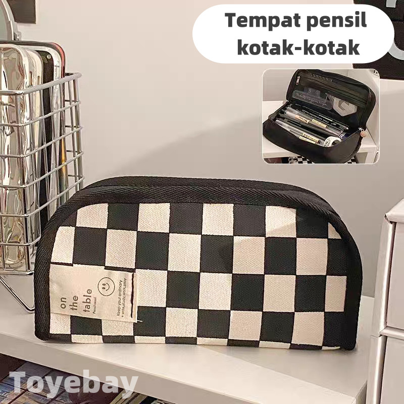 

[Ready]Tempat Pensil Kapasitas Besar Kanvas Kotak Pensil Sederhana untuk Tas Penyimpanan Alat Tulis Siswa