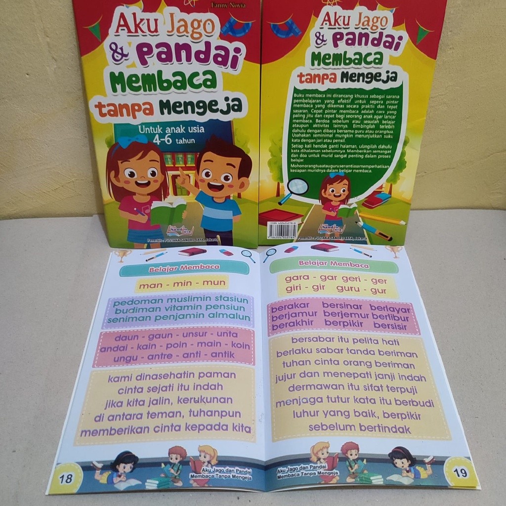 

Buku Anak Aku Jago dan Pandai Membaca Tanpa Mengeja untuk Usia 4-6 Thn Bergambar Full Color