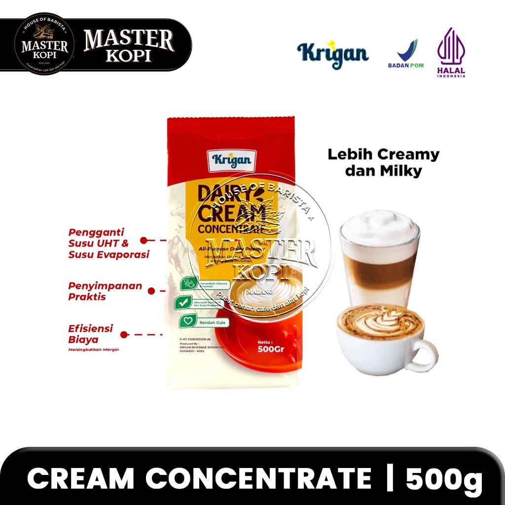 

Krimer Dairy Cream Concentrate KRIGAN Pouch 500g Creamy Milky All Purpose Powder