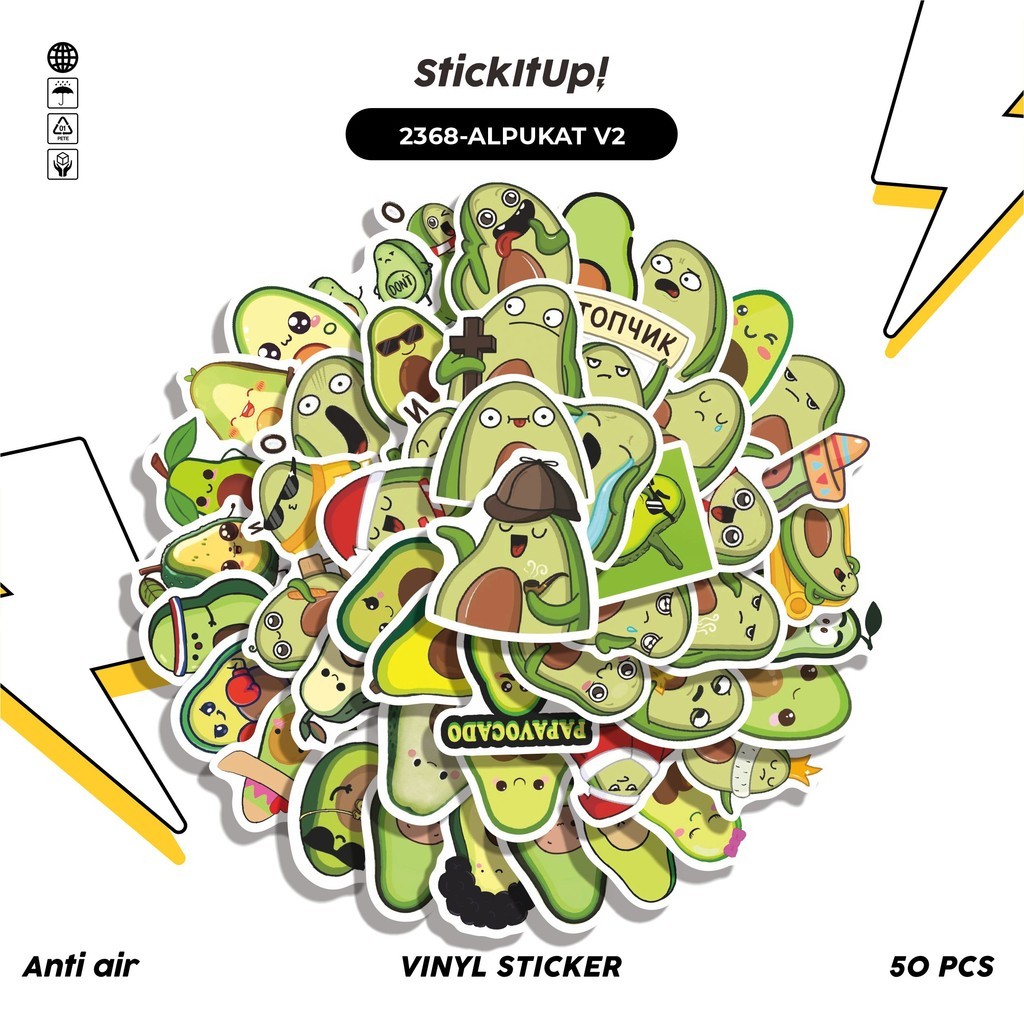 

COD✨ 50 Pcs Stiker ALPUKAT V2 Lucu Anti Air Untuk Dekorasi Notebook Sepeda Skateboard Handphone DIY