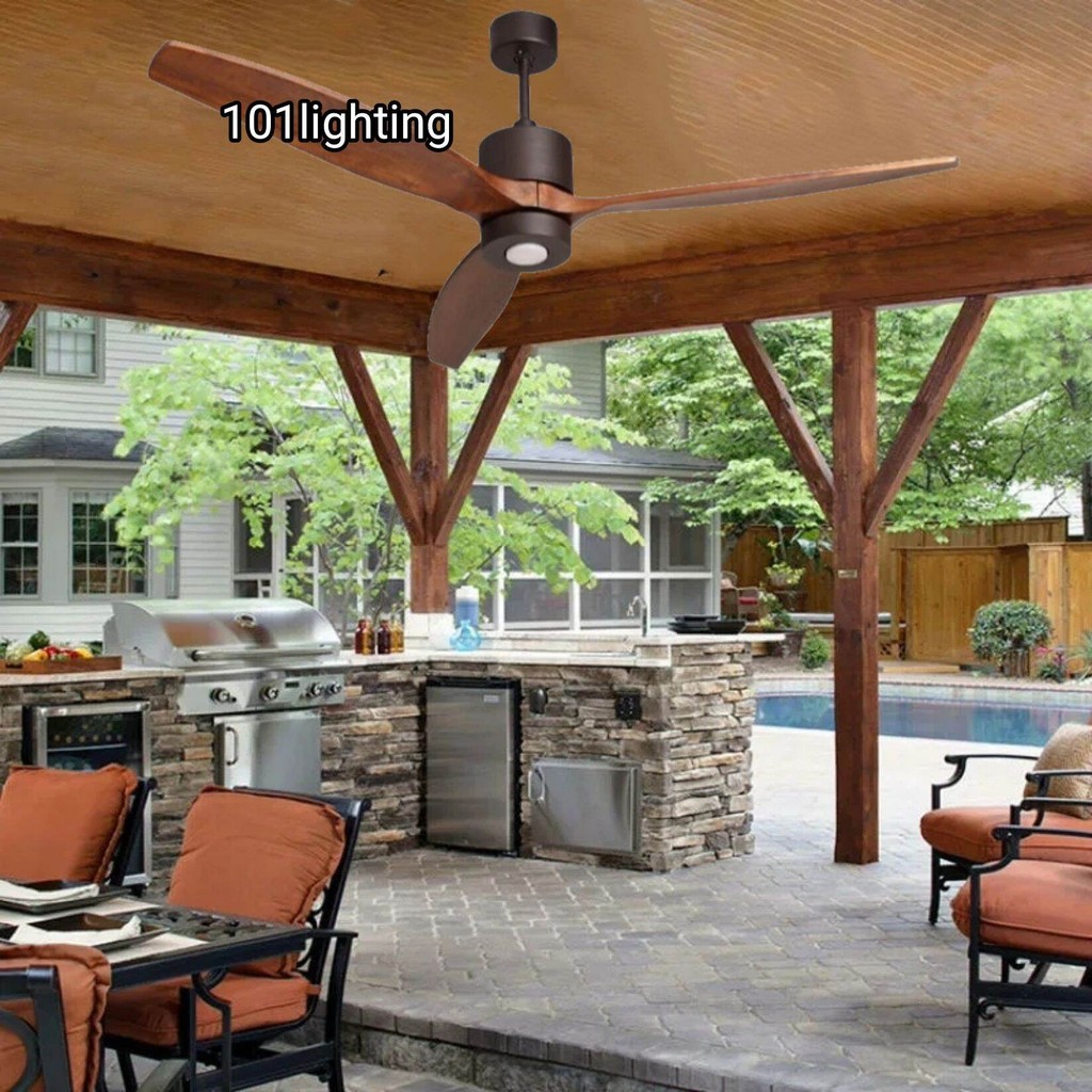 kipas angin plafon gantung 3 baling preston + remote control