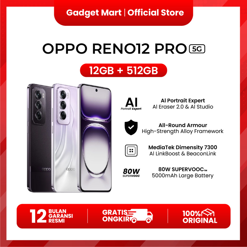 OPPO Reno12 Pro 5G 12/512GB - Garansi Resmi
