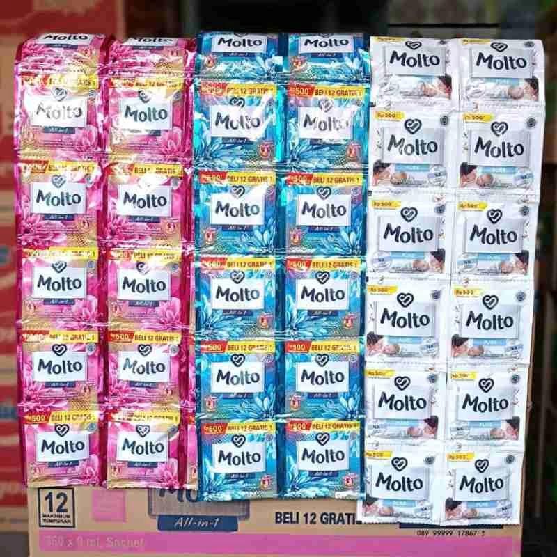 72pcs/6RTG MOLTO PEWANGI PAKAIAN KEMASAN 9ML