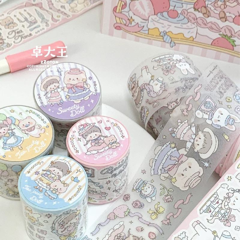 

( SAMPLE ) washi tape / glitter pet tape molinta tea party dan sweety doll