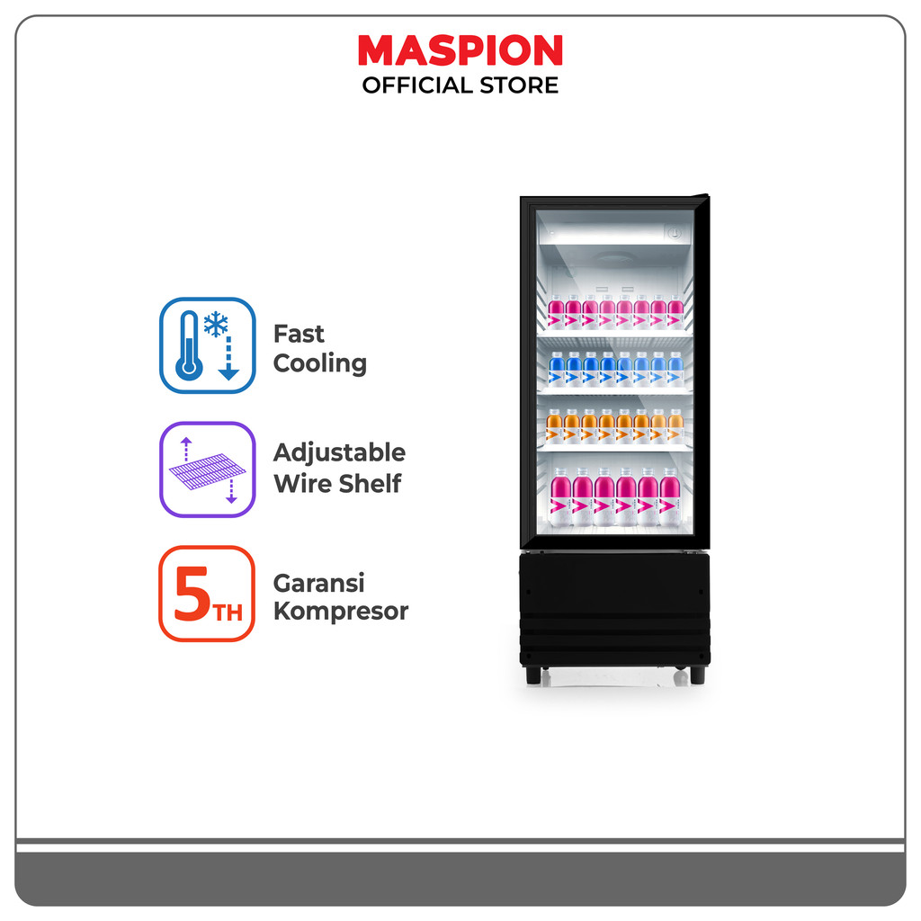 Maspion Lemari Pendingin Showcase 180 Liter USG-180 ND C