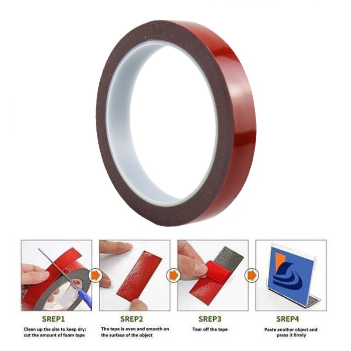 

Lakban Double Side Tape Super Strong Kuat 3 Meter Timbal Balik Untuk Otomotif Mobil Motor DLL