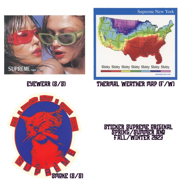 

Sticker Supreme Original (2023) Eyewear, Thermal Weather Map, Smoke