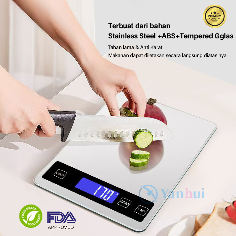 Bardonshop - Timbangan Dapur Digital 10Kg Usb Rechargeable Waterproof Timbangan Kue Masak Kopi