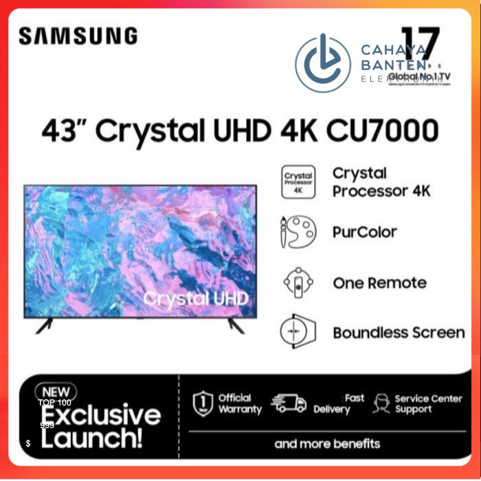 LED SAMSUNG 43CU7000 - LED SAMSUNG SMART TV LED 43 INCH CRYSTAL UHD