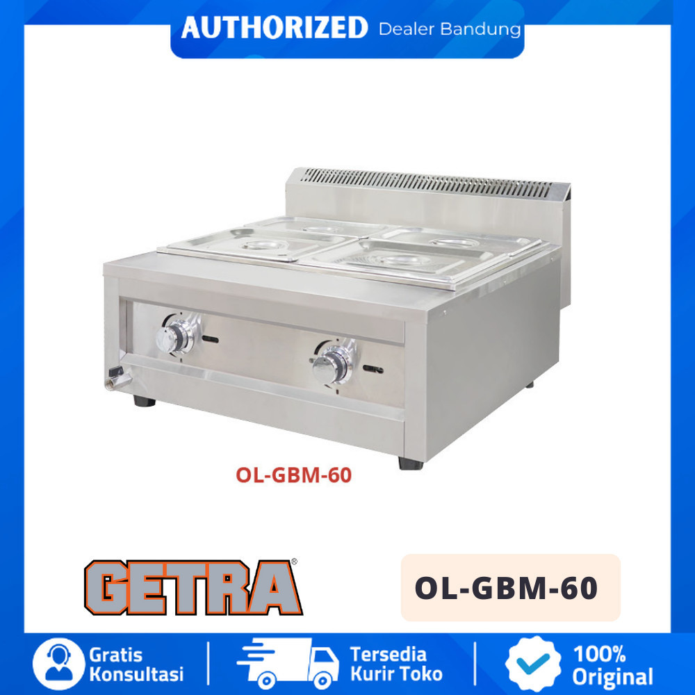 GETRA OL GBM 60 OL-GBM-60 GAS BAIN MARIE STAINLESS LOW PRESSURE