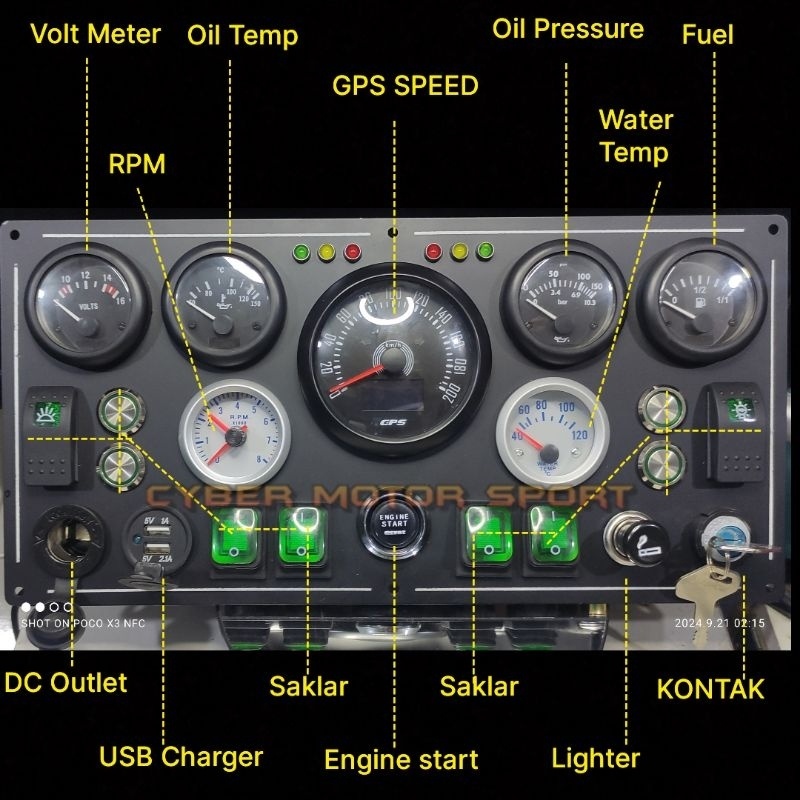 speedometer panel dashboard Tachometer RPM diesel bensin 12 volt 24 volt universal. . indikator puta