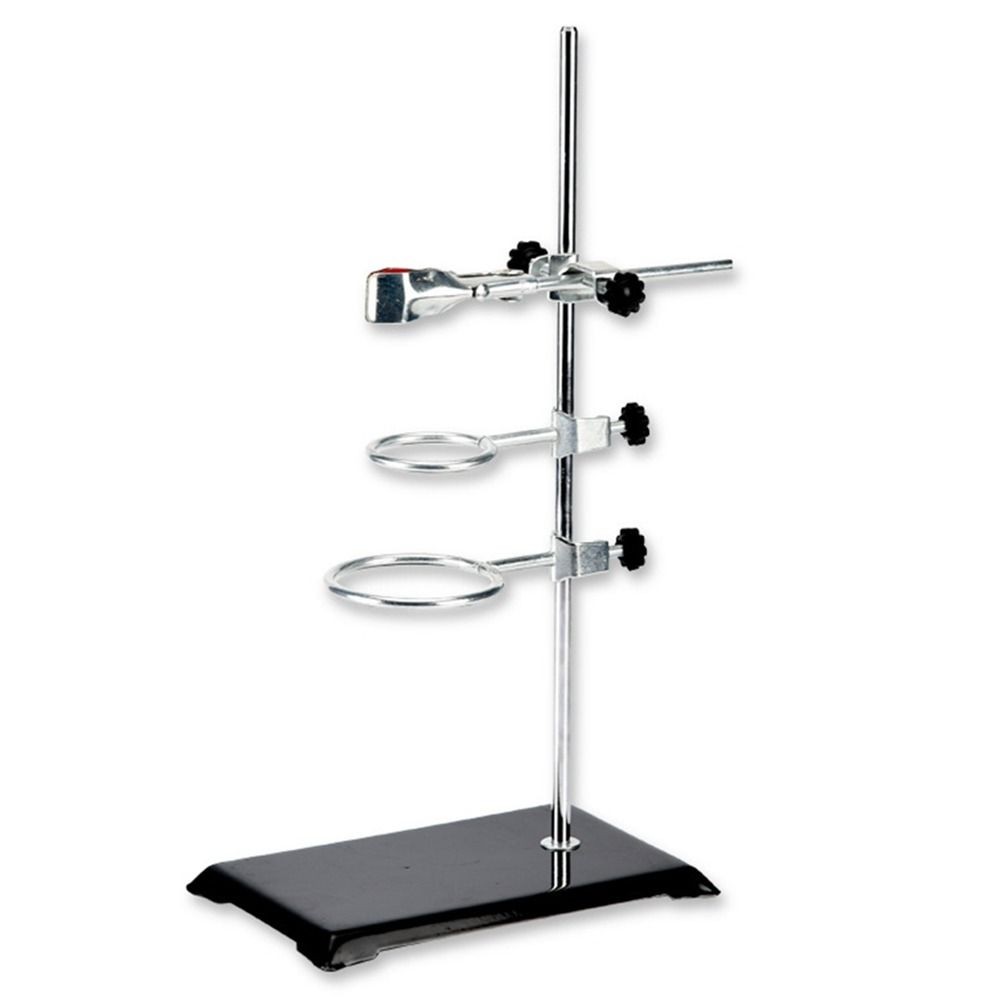 

Laboratory Stands Support Set, Steel Lab Stand Set with Cast Iron Base, Rod 16" L with Burette Clamp and Flask Ring Clamps