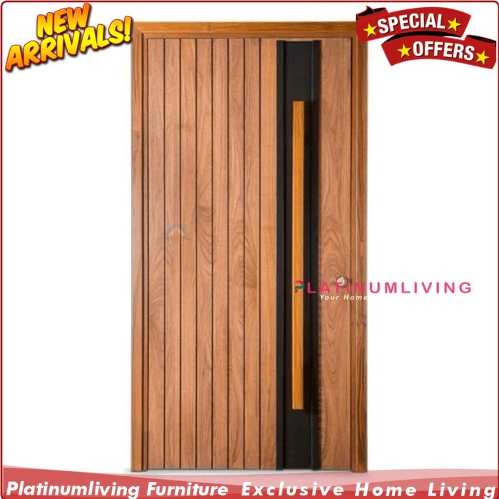 daun pintu rumah jati minimalis model salur