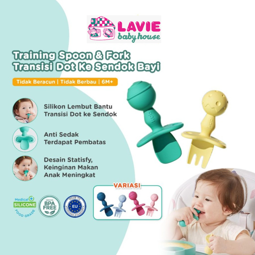 Kub - Baby Silicone Fork & Spoon
