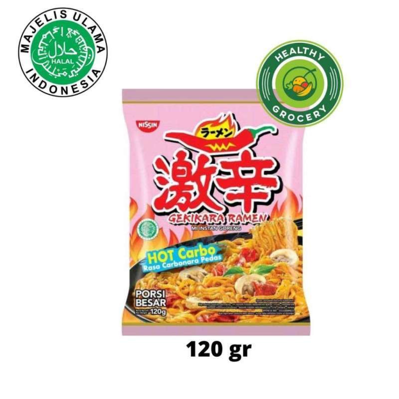 

a Nissin Ramen Gekikara Ramen Hot Carbo 120gr / Mie Instan Rasa Carbonara Pedas