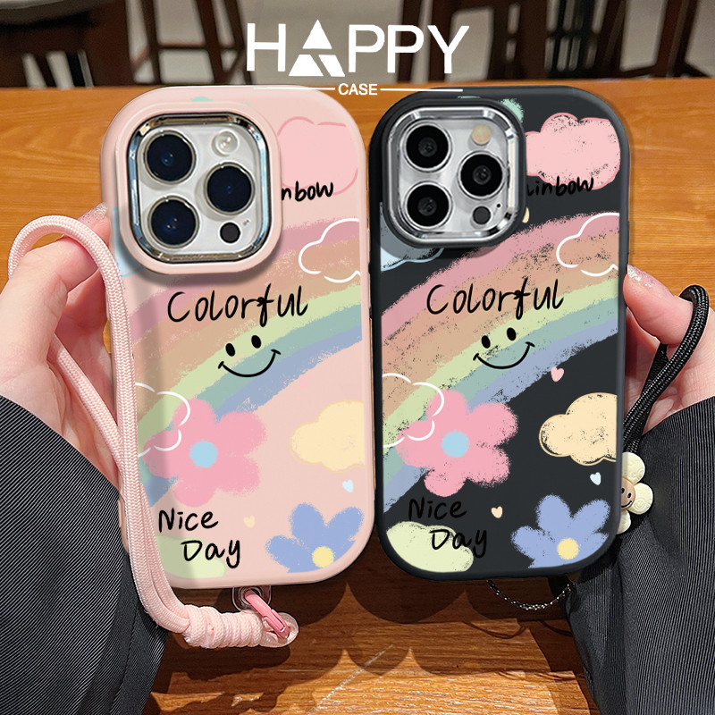 Applicable to Redmi 13C Phone Cases 12C Rainbow Flowers Smiley Simple Small High Value12 4G 11A 10C 